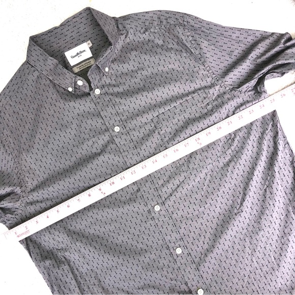 Goodfellow shirt hammer print button down long sleeve men’s XL gray & blue - Picture 8 of 9